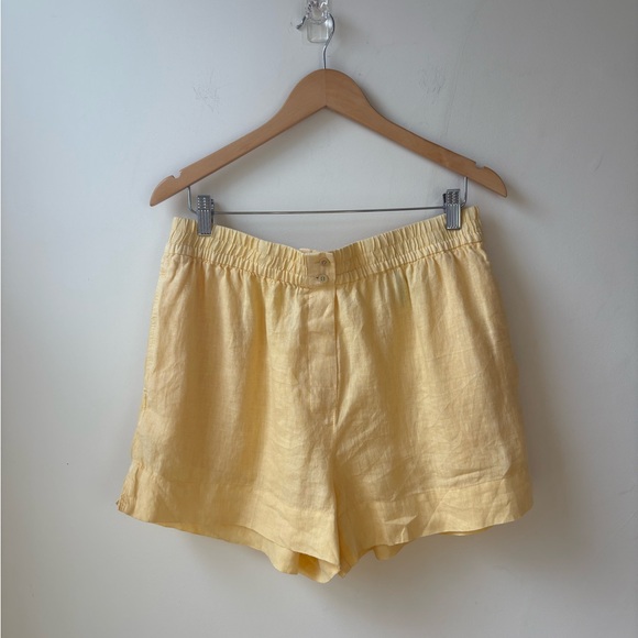 NWT Zara Yellow Linen Shirt and Shorts Set - Picture 11 of 16